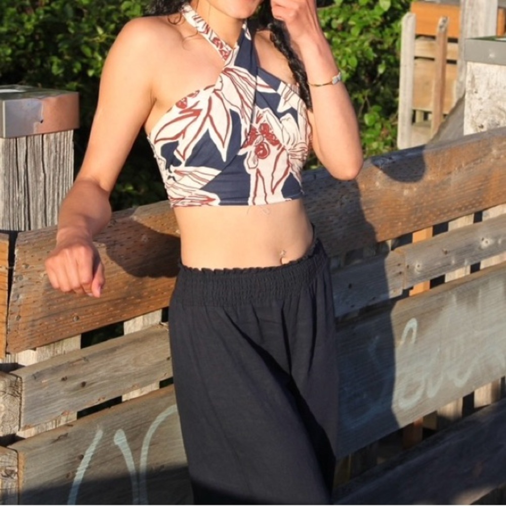 Floral Halter Crop Top